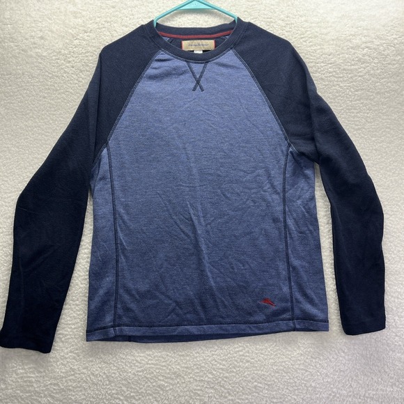 Tommy Bahama Other - Tommy Bahama Shirt Mens Medium Blue Long Sleeve Crew Neck Pullover Polyester